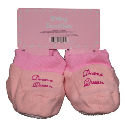 PINK BABY BOOTIES CARDED W/ WORDS