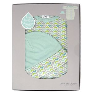 GREEN CAP & GOWN SET 0-6MO