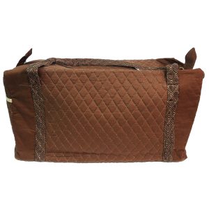 BROWN/GOLD QUILTED DUFFEL BAG