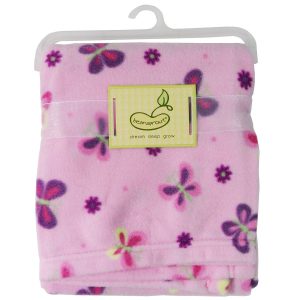 PINK BUTTERFLY DOT MICRO POLAR FLEECE BLANK