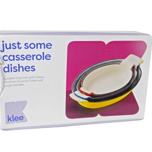 3 PC KLEE ENAMELED OVAL CAST IRON