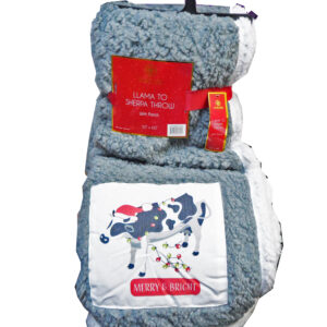 HOLIDAY SHERPA COW BLANKETS