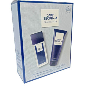 DAVID BECKHAM CLASSIC BLUE 2 PC 2.5 OZ FRAGRANCE BODY SPRAY & 6.7 OZ SHOWER GEL