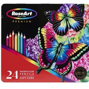 ROSE ART 24CT SOFT CORE WATERCOLOR PENCIL TIN