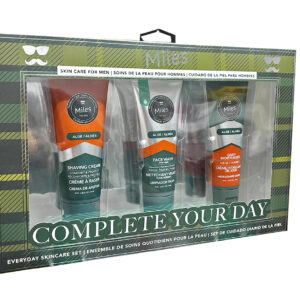 MILES MENS 3PC SKINCARE SET ALOE-FACEWASH, SHAVE CREAM, MOISTURIZER