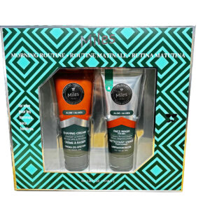MILES MENS 2PC MORNING ROUTINE SET ALOE - FACE WASH-SHAVE CREAM