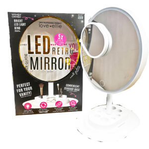 LOVE & ELLIE JODIE LED MIRROR RETRO W/ STORAGE BASE
