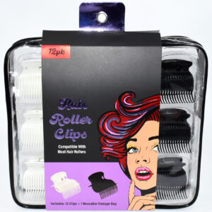 HAIR ROLLER CLIPS BLACK/WHITE