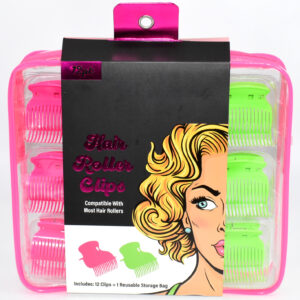 HAIR ROLLER CLIPS PINK/GREEN