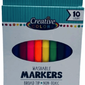 CREATIVE COLORS WASHABLE 10 CT MARKERS BROAD TIP