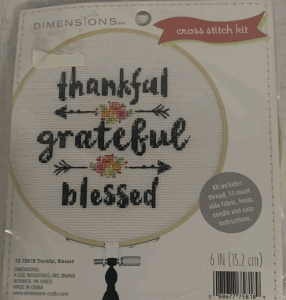 THANKFUL BLESSED CROSS STITCH 6"
