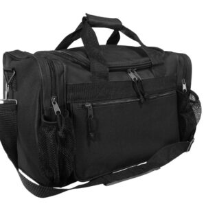 ATCHINSON 20 X 13 DUFFLE BAG W/ 3 ZIPPERED POCKETS-BLACK