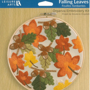 FALLING LEAVES ORAGANZA EMBROIDERY6"