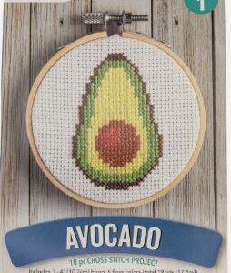 AVOCADO CROSS STITCH 4"