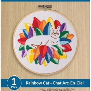 RAINBOW CAT EMBROIDERY KIT 6"