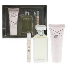 Q PERFUMES INFINITY FOR WOMEN 3 PC GIFT SET 1-100 ML EDP 1-12 EDP 1-100 ML LOTION Floral, Freesia, Mandarin Orange, Sage, Green Notes